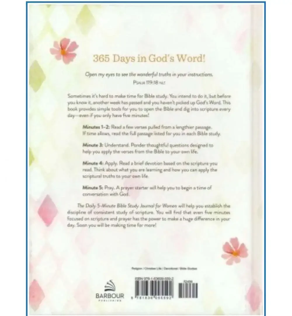 The Daily 5-Minute Bible Study Journal for Women: 365 Encouraging Readings‎